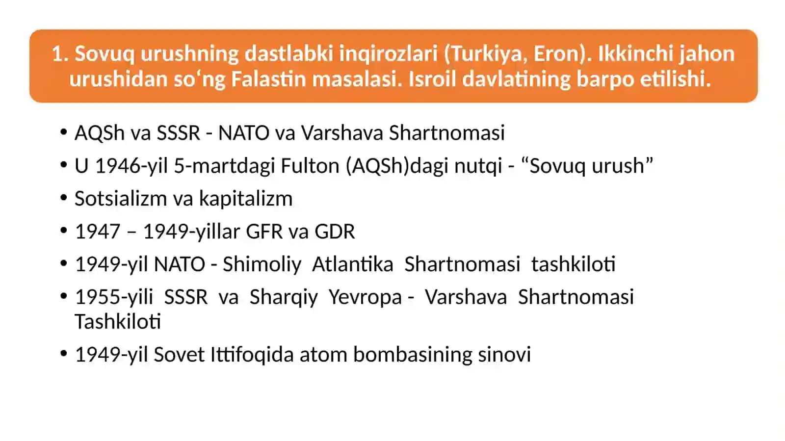 Yaqin va Oʻrta Sharq, Sharqiy Osiyo mamlakatlari xalqaro va diplomatik munosabatlar tizimida (1945-1991 yy.) 4