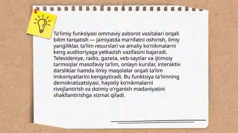 Ommaviy axborot vositalarining jamiyatdagi ahamiyati 4