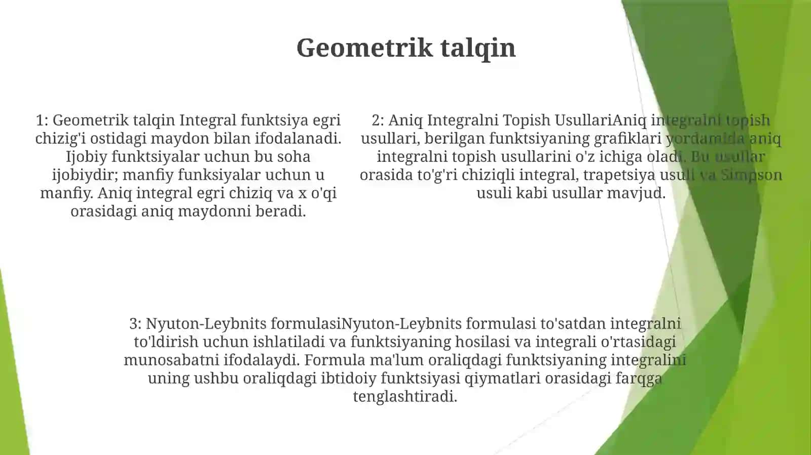 Aniq Integralni Topish Usullari.Nyuton-LeybnitsFormulasi 4