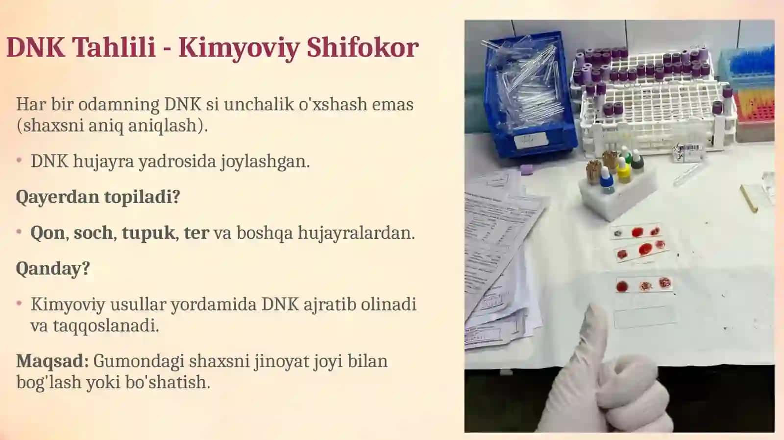 Kriminalistikada kimyoning ro'li 4
