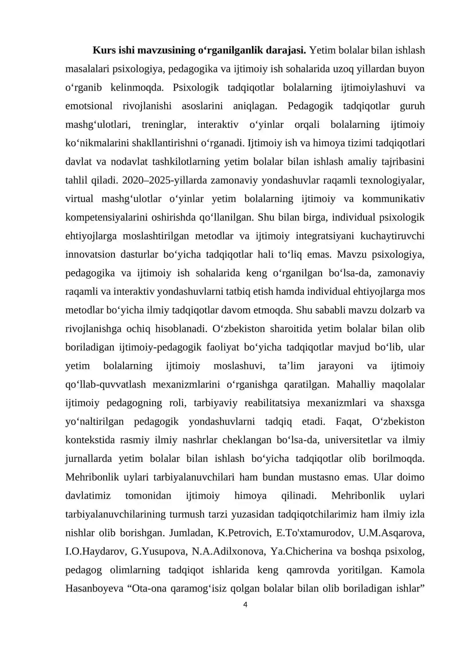 Yetim bolalar bilan olib boriladigan faoliyat 4