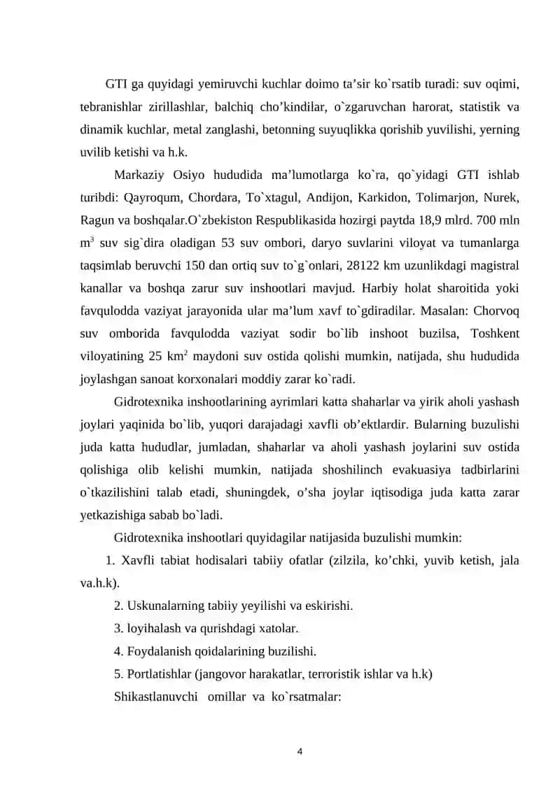 Tehnogen favqulotlari asosida muhovaza bandlarini o`rganish 4