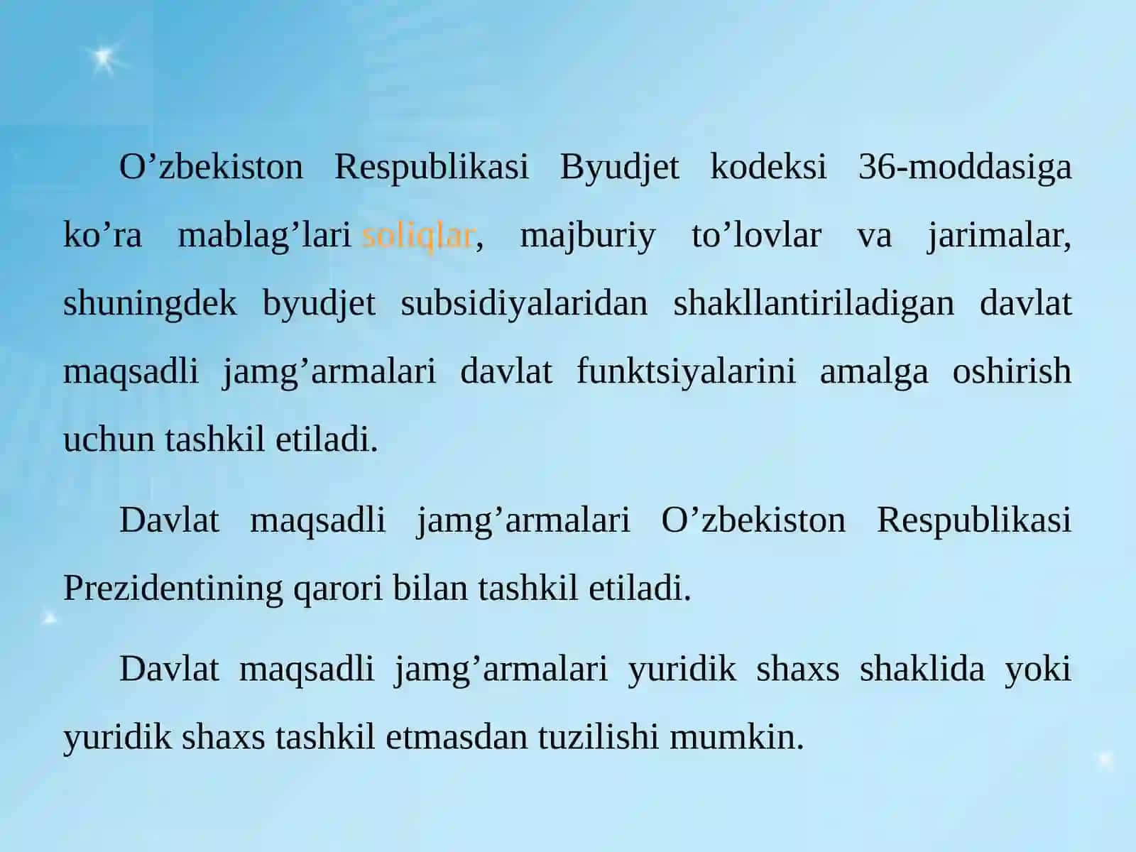 Davlat byudjeti va davlat maqsadli jamg’armalari byudjetlari mablag’lari hisobi 4