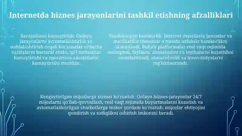 Internet TarmogʻIda Biznes Jarayonlarini Tashkil Etish 4