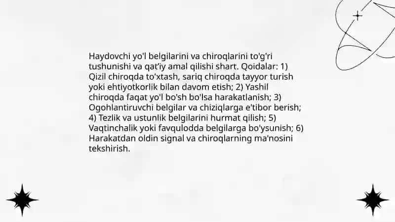 Haydovchining vazifalari 4