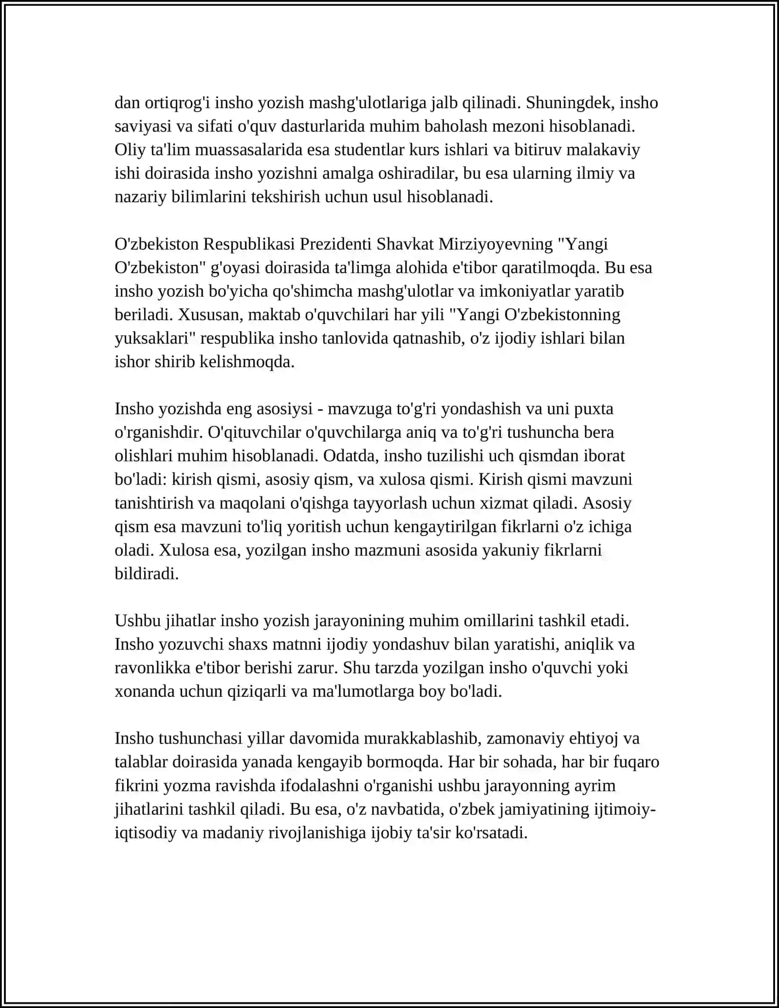 ESSE HAQIDA TUSHUNCHA. ESSA TURLARI 4