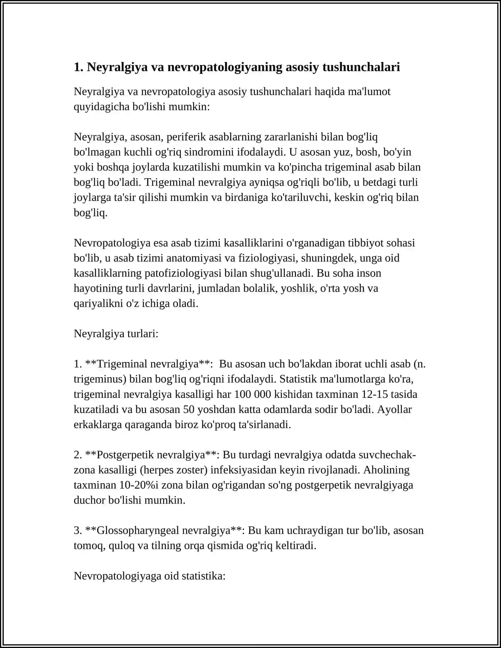 NEVRALIGIYA VA NEVRAPATOLOGIYA HAQIDA UMUMIY TUSHUNCHALARNI MUAMMOLI VA SHAXSGA YOʻNALTIRILGAN TEXNOLOGIYALAR YORDAMIDA OCHISH 4