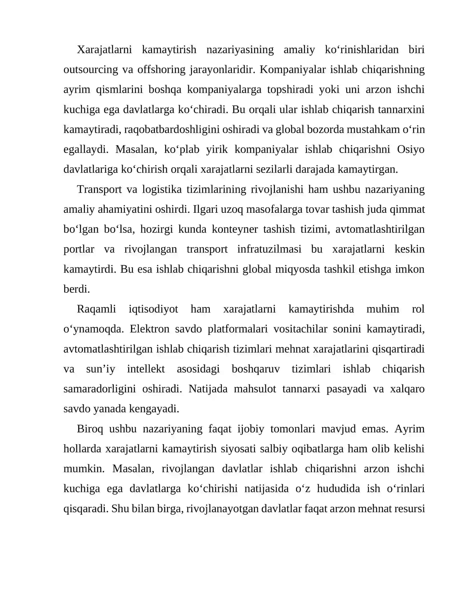 Xalqaro savdoning zamonaviy nazariyalari 4