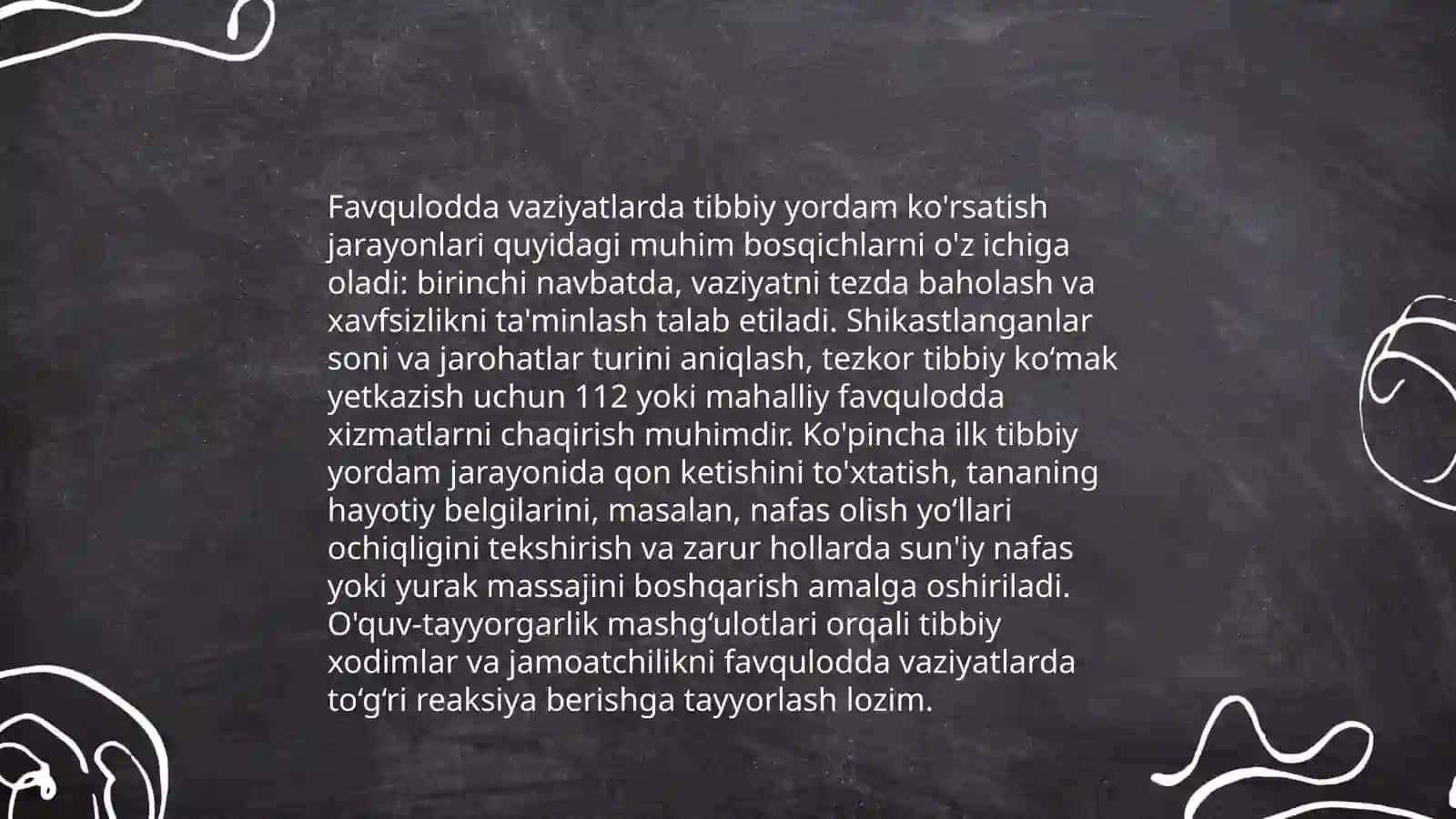 Shikastlangan o'choqlarda tibbiy yordamni tashkil qilish 4
