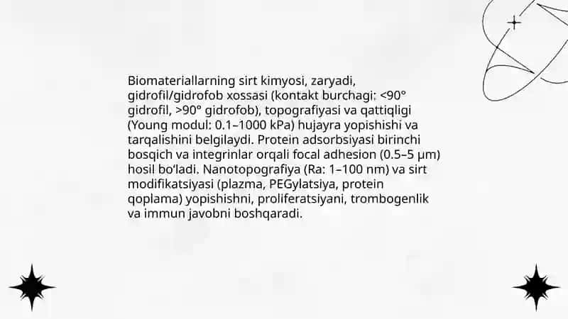 Sirt hodisalari va adsorbsiya ularning tibbiyotda va organizmdagi ahamiyati 4