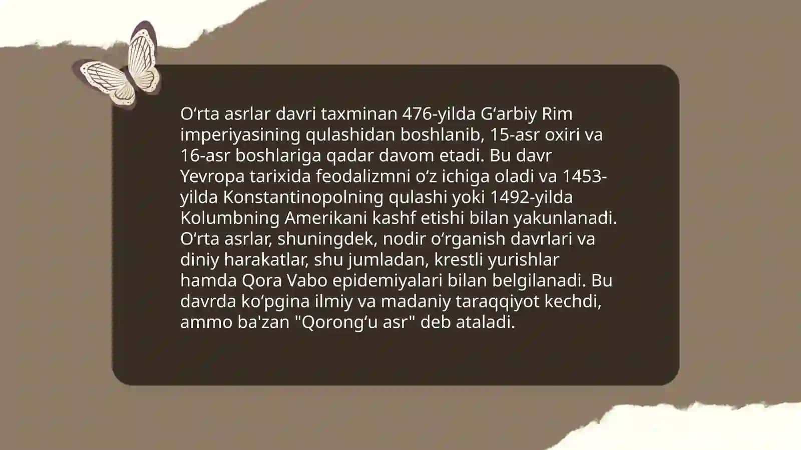 Oʻrta asrlar tarixini davrlashtirish 4