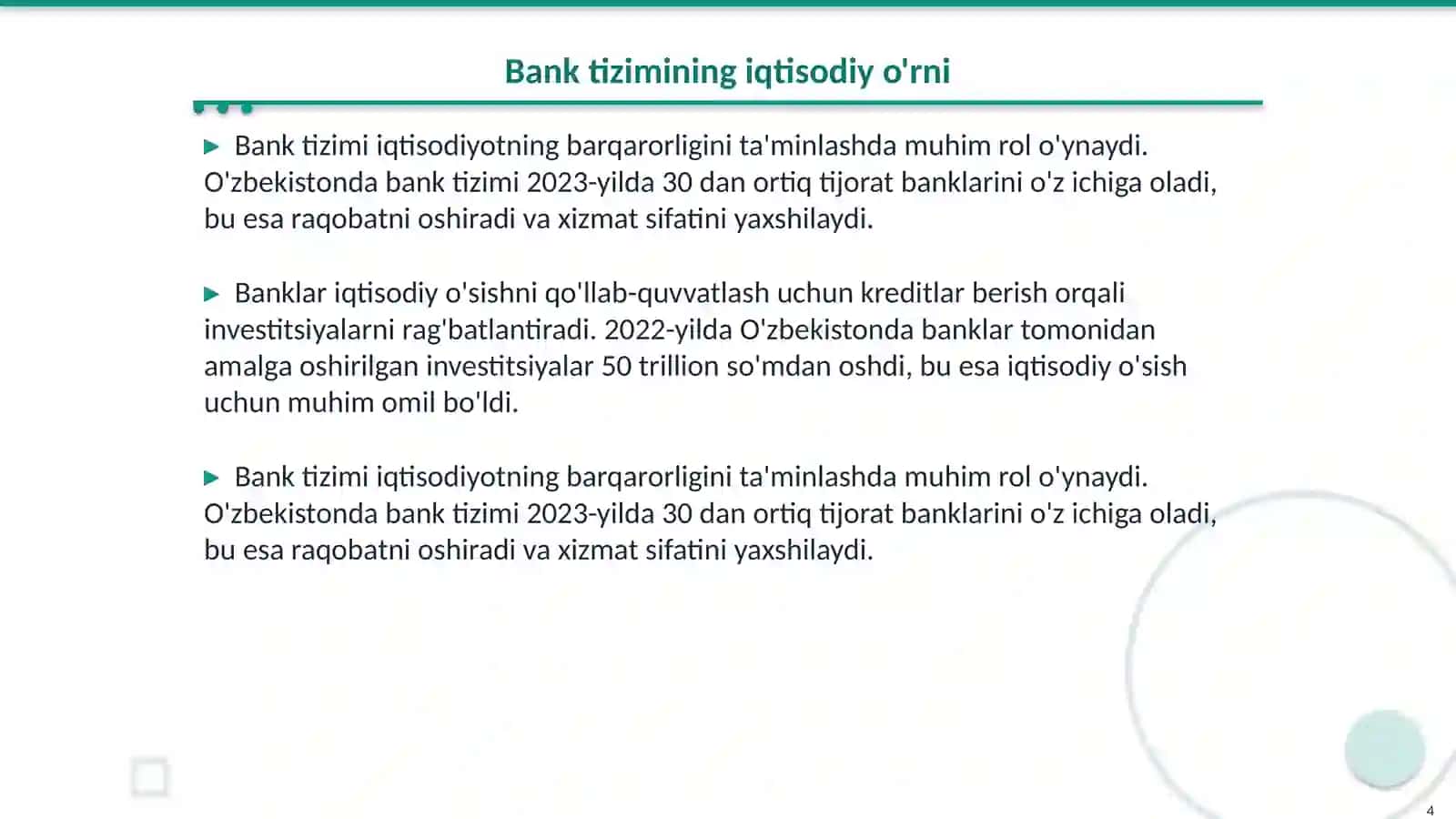 Banklar va ularning bozor iqtisodiyotidagi roli 4