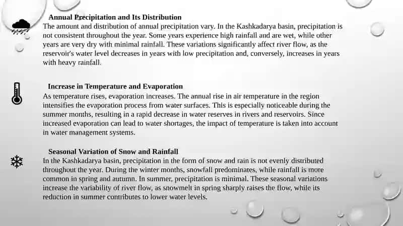 Assessing the impact of meteorological and hydrological changes in the river basin on the reservoir regime (on the example of the Kashkadarya River). 4