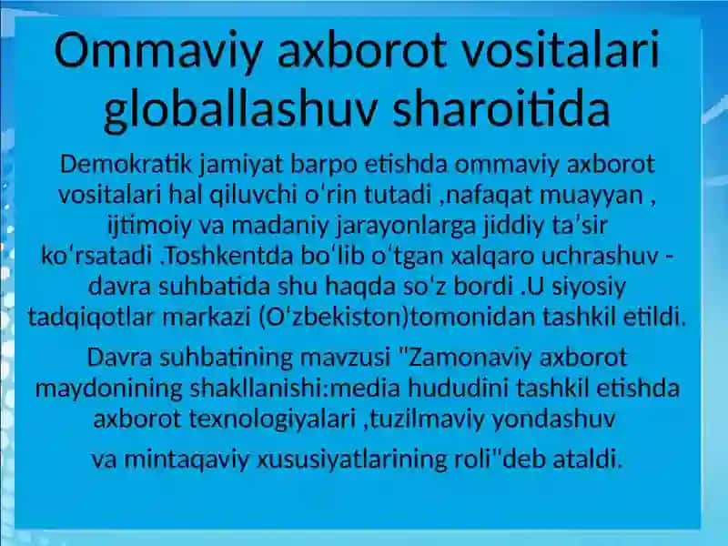 Ommaviy axborot vositalari faoliyati 4