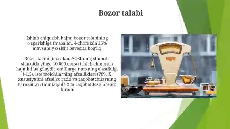 Ishlab chiqarish hajmi va ko‘lamini belgilab beruvchi shart sharoitlar 4