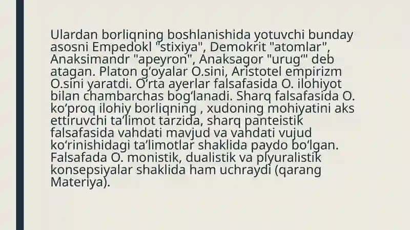 Ontologiya va uning umumiy asoslari 4