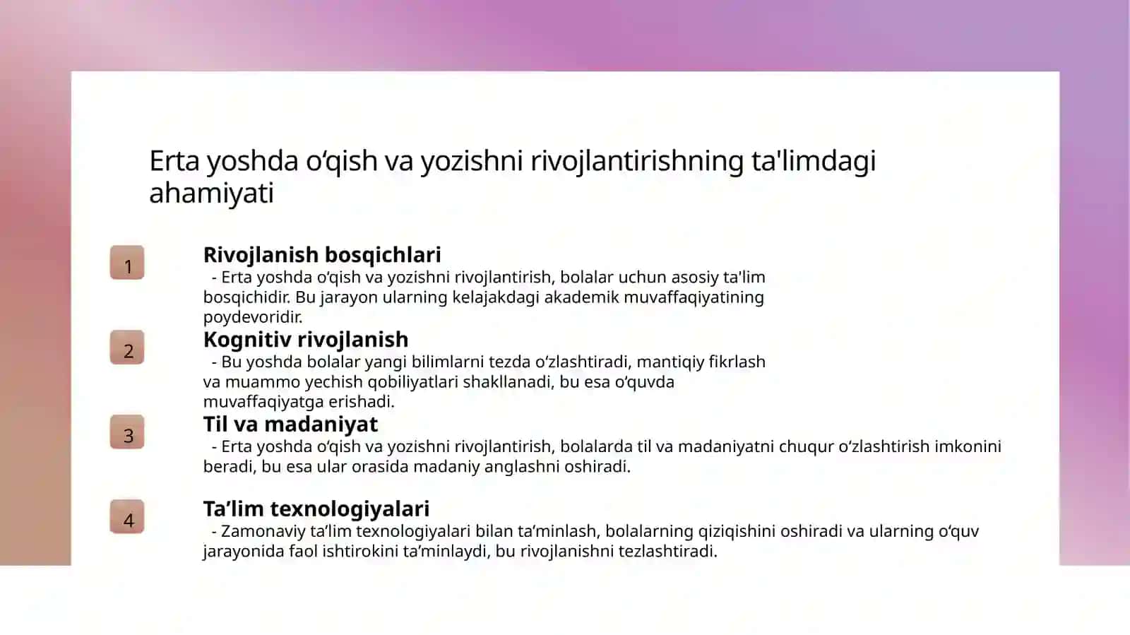 Boshlanĝich ta 'limda imloviy savodxonlikning ahamiyati 4