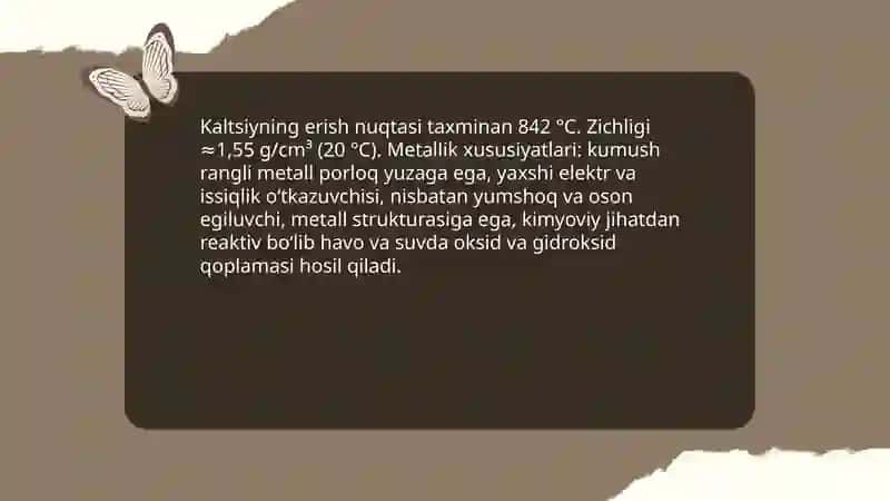 Ca va uning birikmalarining xususiyatlari 4