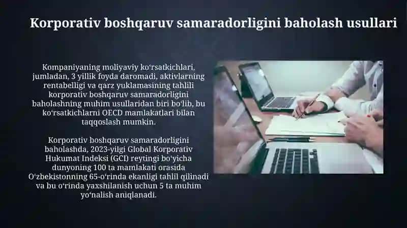 Korporativ boshqaruv samaradorligini baholash usullari 4