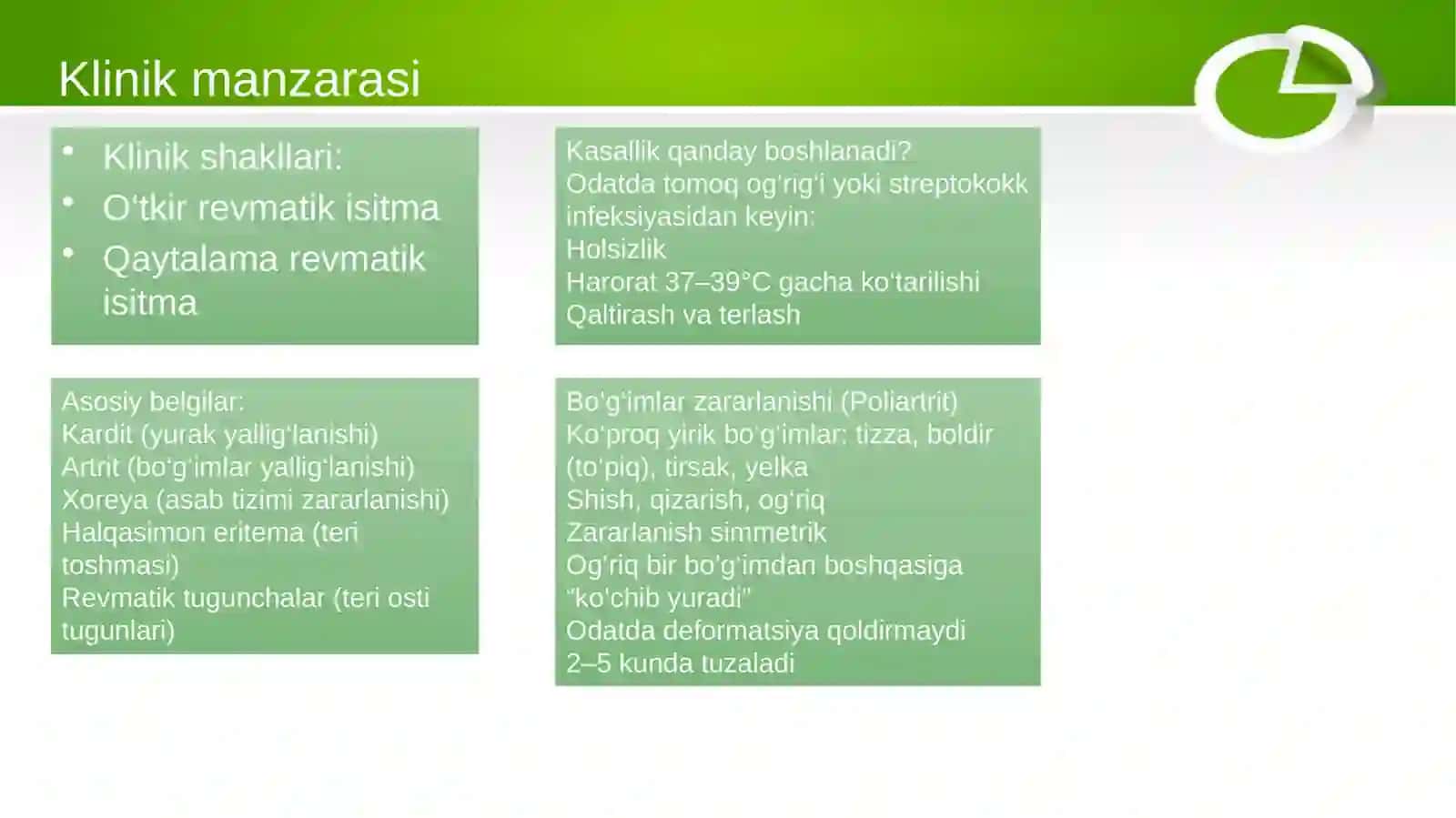 Revmatizm va revmatoidli artrit Kasalliklarining Diagnostik Mezonlari 4