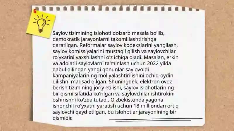 Oʻzbekistonda demokratik fuqarolik jamiyati asoslarini shaklanishi amalga oshirilgan siyosiy islohotlar 4
