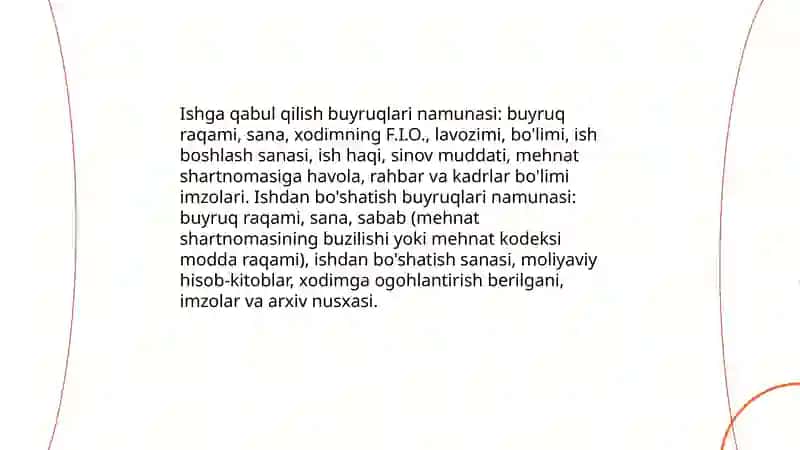 Buyruq (tashkiliy qaror) namunalari 4