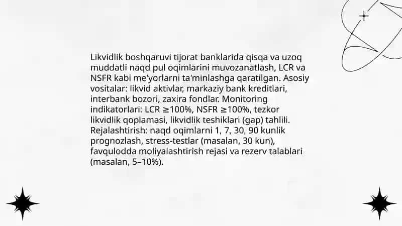 Tijorat banklarining resurslari va ularni boshqarish masalalari 4
