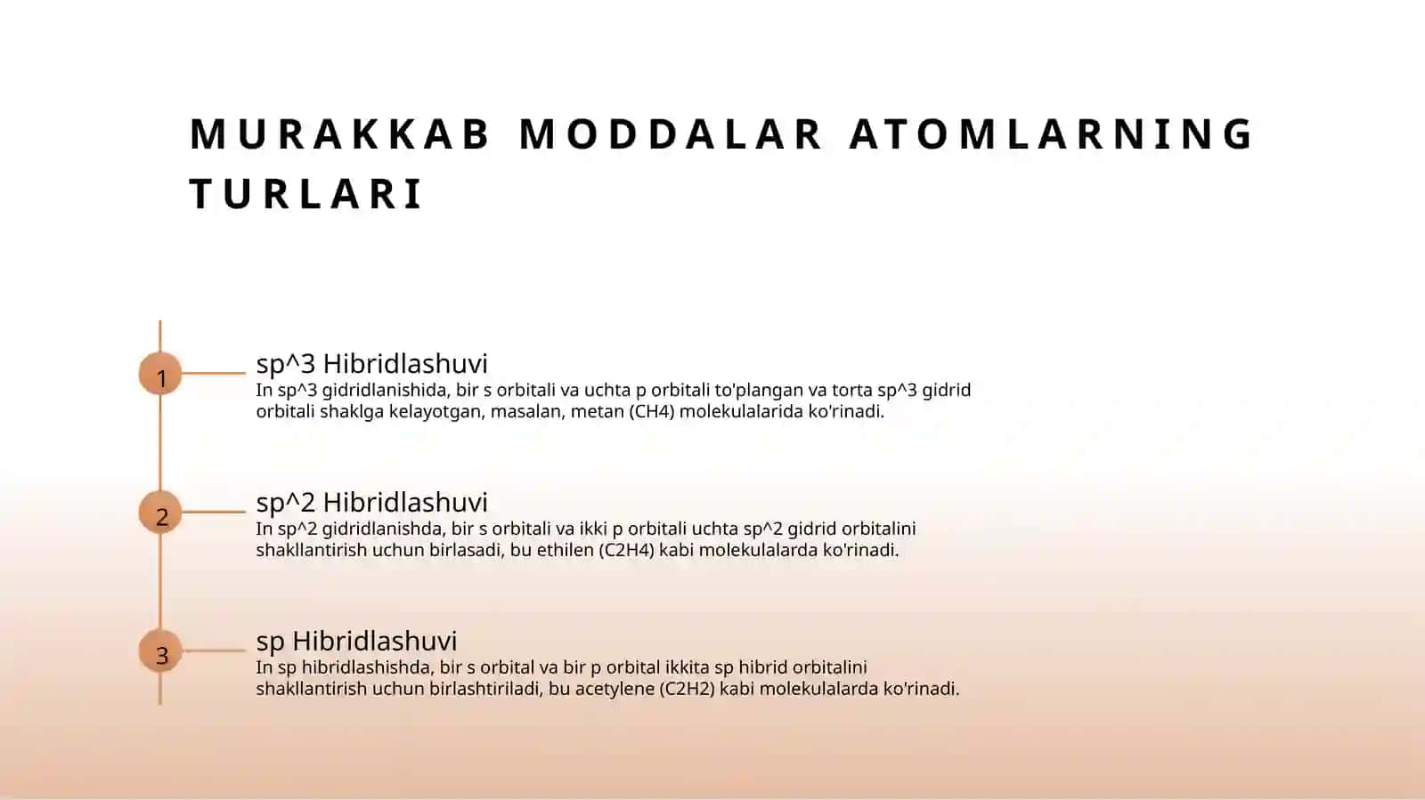 Murakkab moddalar atomlarning gidridlanish 4