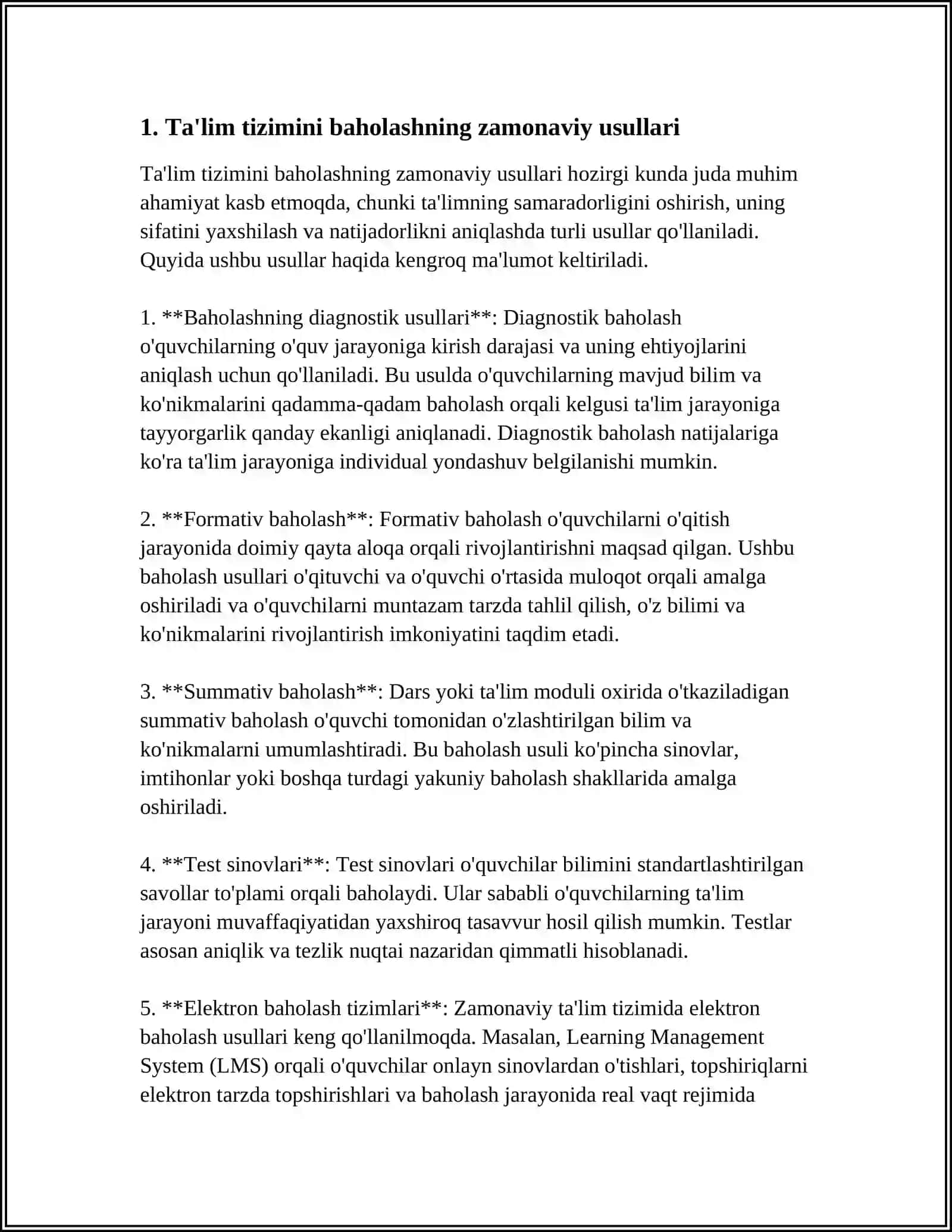 RIVOJLANGAN MAMLAKATLAR TAʼLIM TIZIMIDA NAZORAT QILISH VA BAHOLASHNING ZAMONAVIY KO‘RINISHLARI 4
