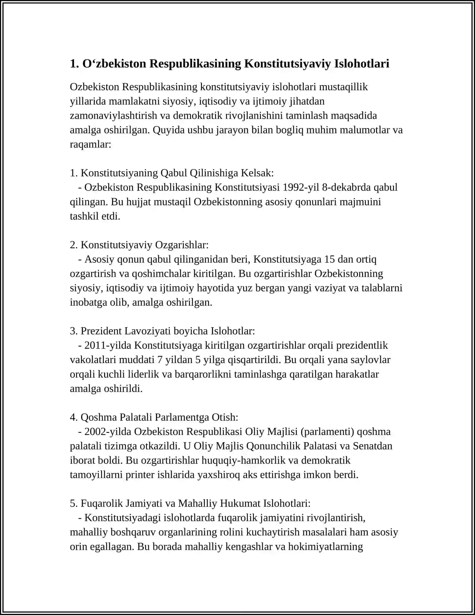 O‘zbekiston Respublikasi Konstitutsiyaviy Islohotlari 4