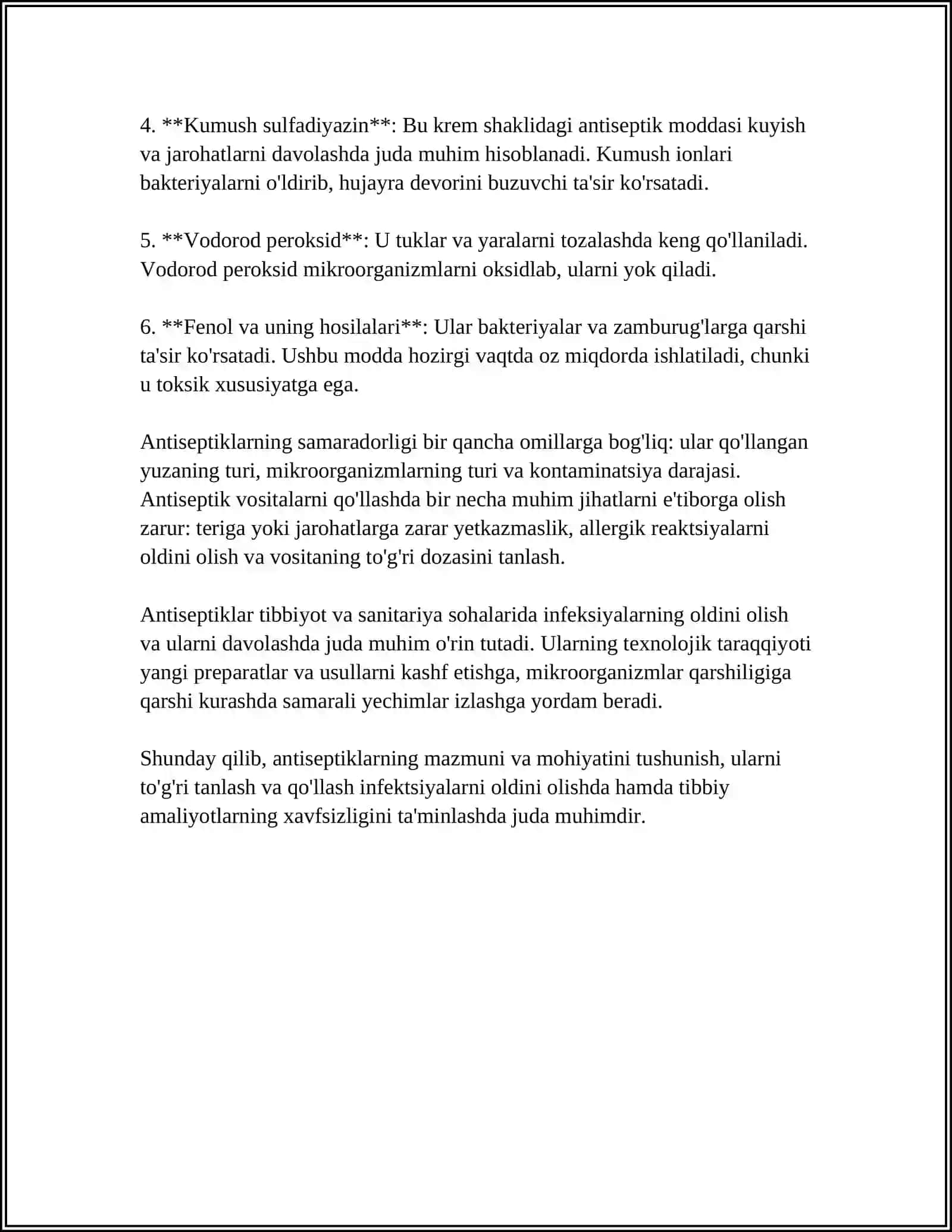 ANTISEPTIKA VA ASEPTIKA ASOSLARINI O'RGANISH 4