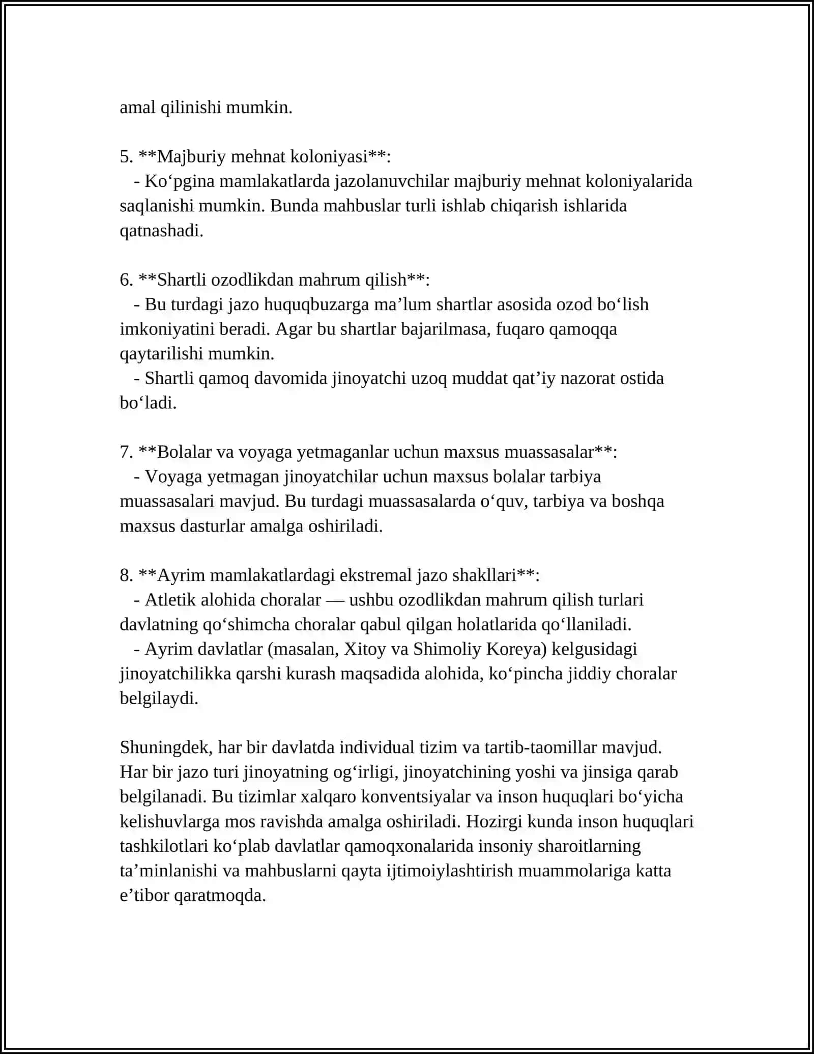 OZODLIKDAN MAHRUM QILISH TARIQASIDA JAZONI IJRO ETISH MUASSALARI 4