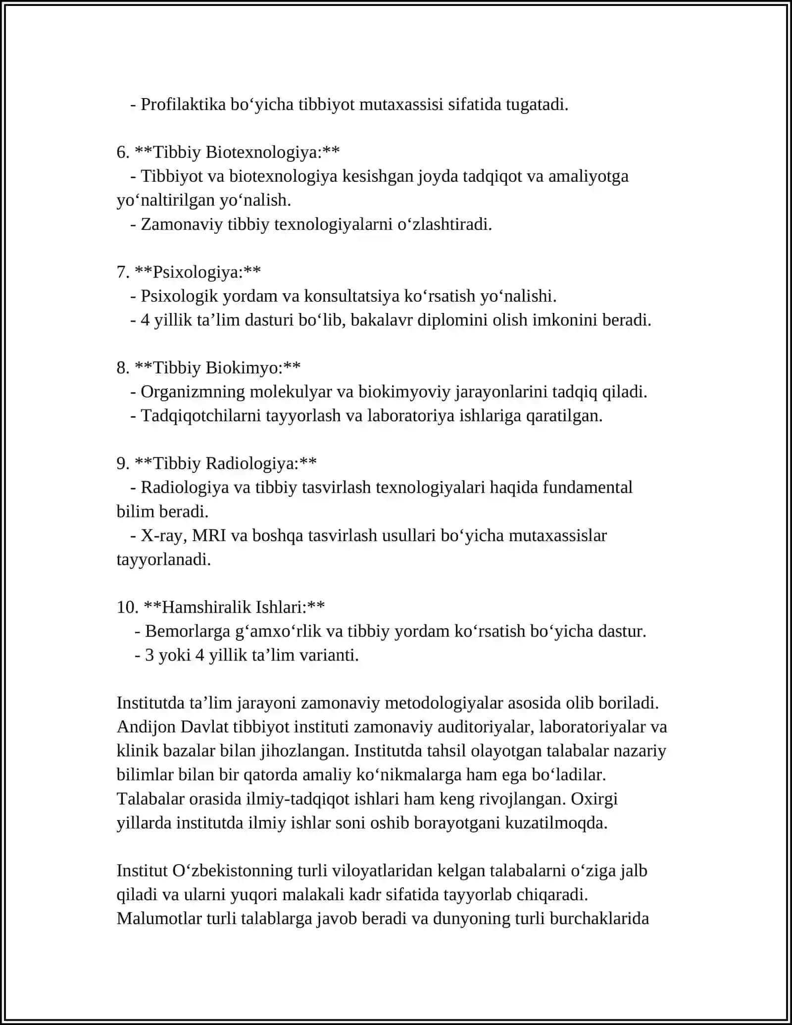 Mavzu: ANDIJON DAVLAT TIBBIYOT INSTUTI 4