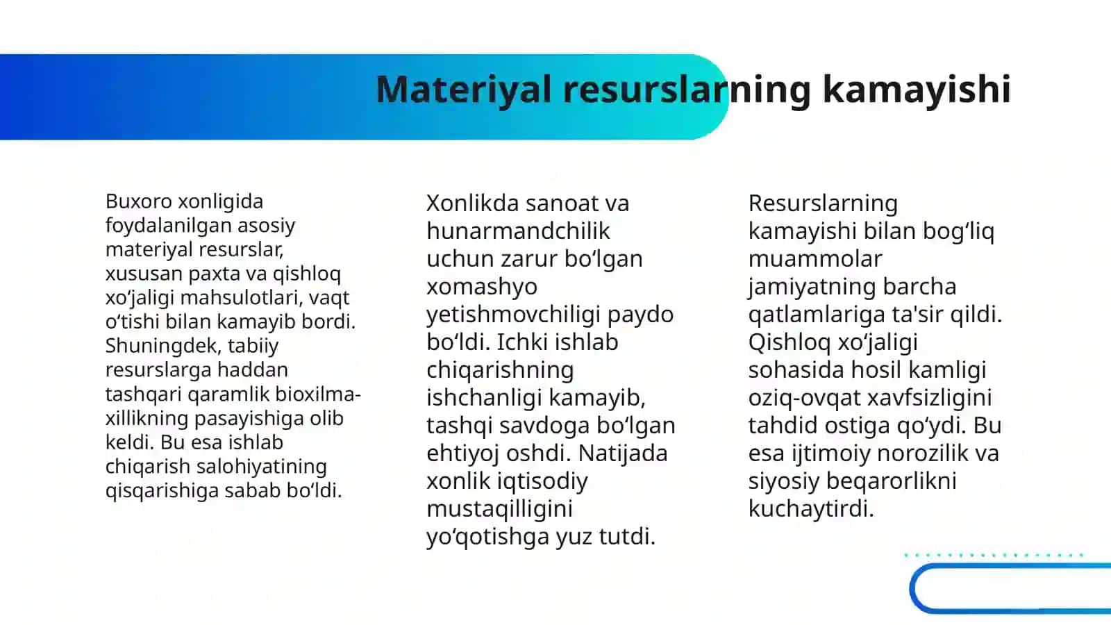 BUXOROXONLIGI IQTISODIY VAZIYATNING IZDAN CHIQANING BOSHLASHI, SIYOSIY VAZIYATINING KESKINLASHUVI 4