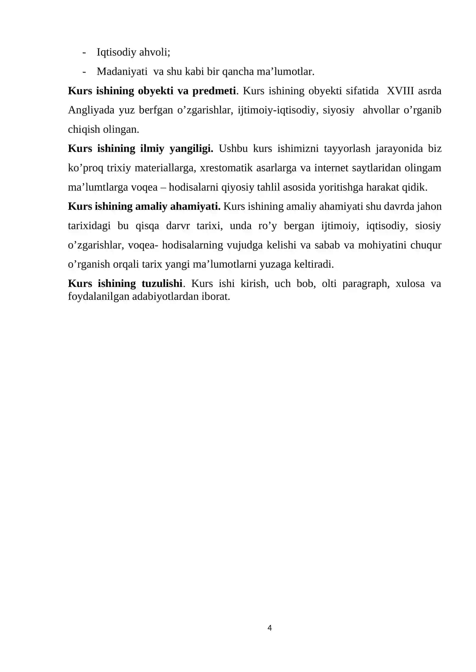XVIII asrning birinchi yarmida Angliyaning ijtimoiy-iqtisodiy va siyosiy rivojlanishi 4