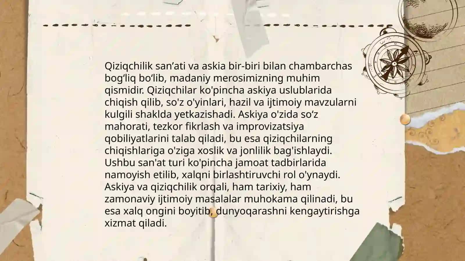 Oʻzbek milliy askiya va qiziqchilik sanʼati Mamadaliyeva Mavludaxon 4