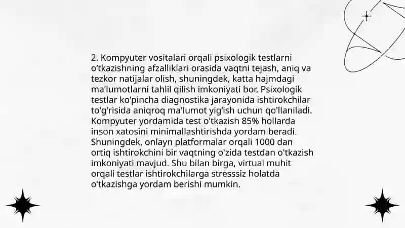 Psixologik diagnostika uchun kompyuter texnologiyalaridan foydalanish 4
