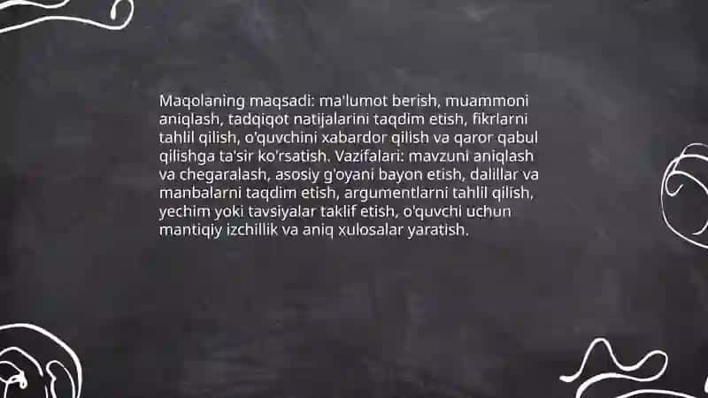Maqola va uning turlari haqida maʼlumot 4