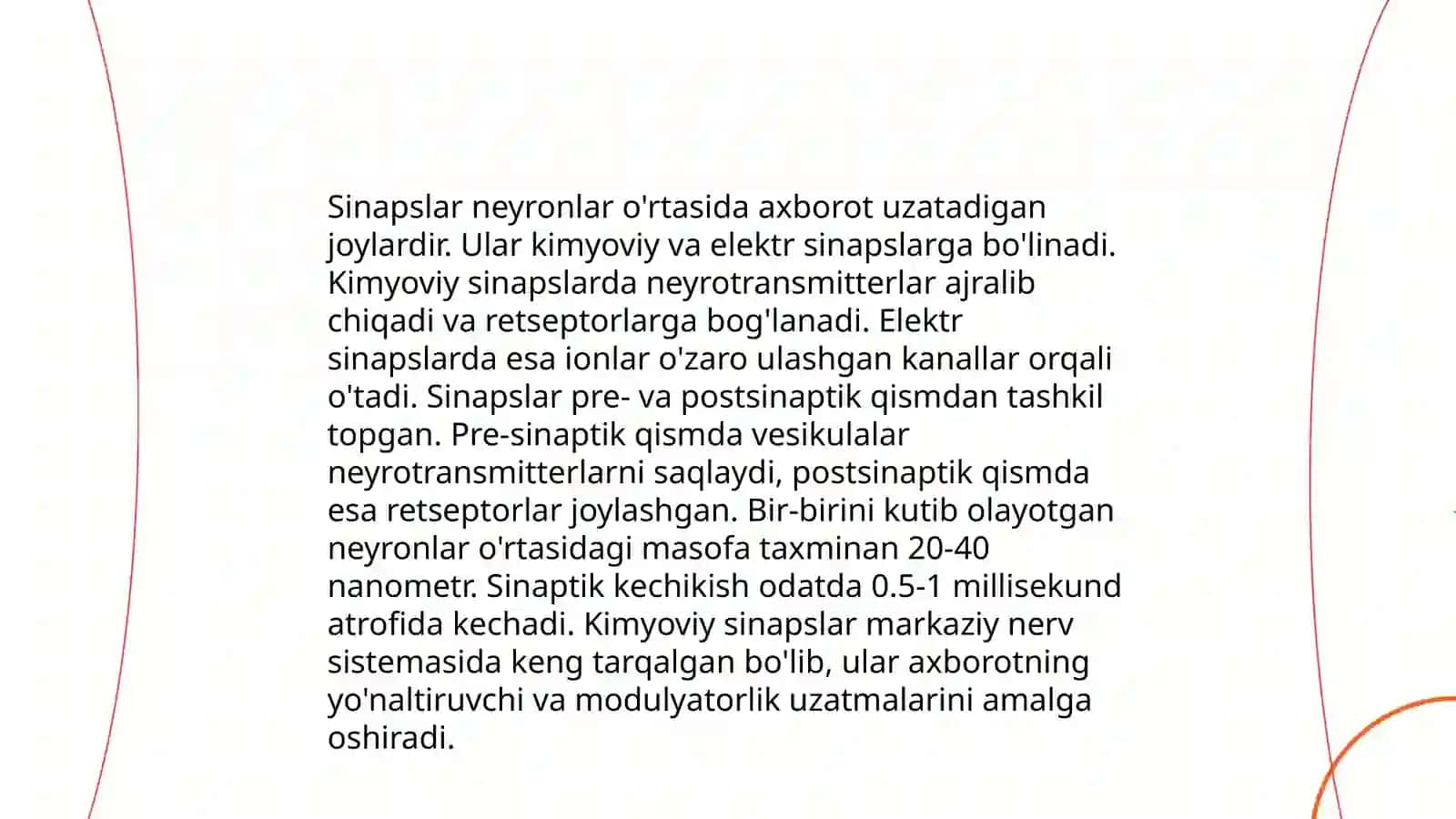 Asab tolalari va sinapslar fiziologiyasi 4