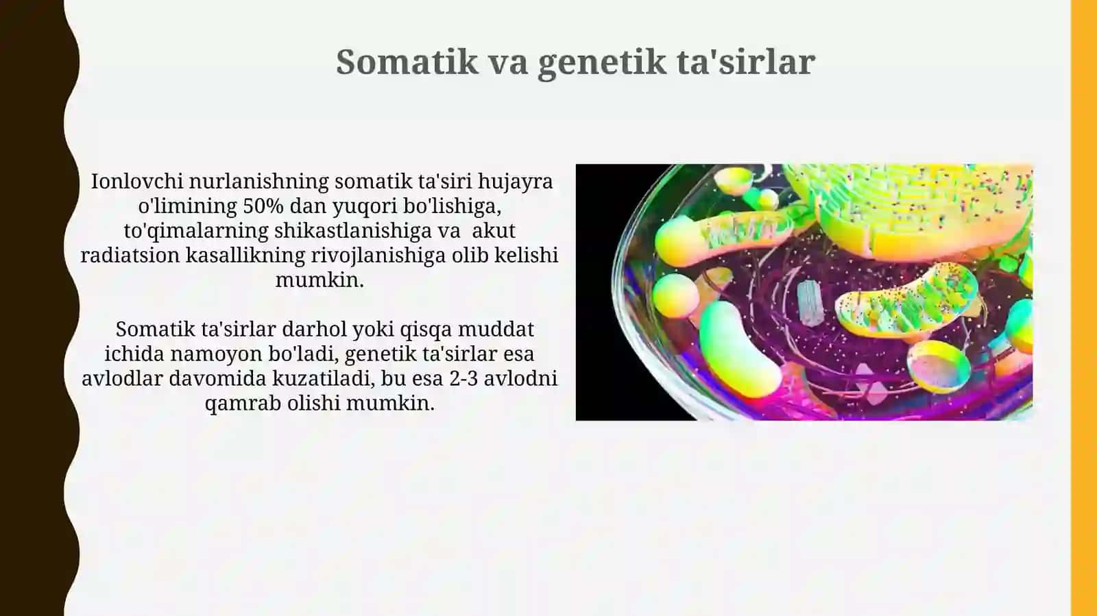 Ionlashtiruvchi nurlanishning biologik ta'siri mexanizmlari 4