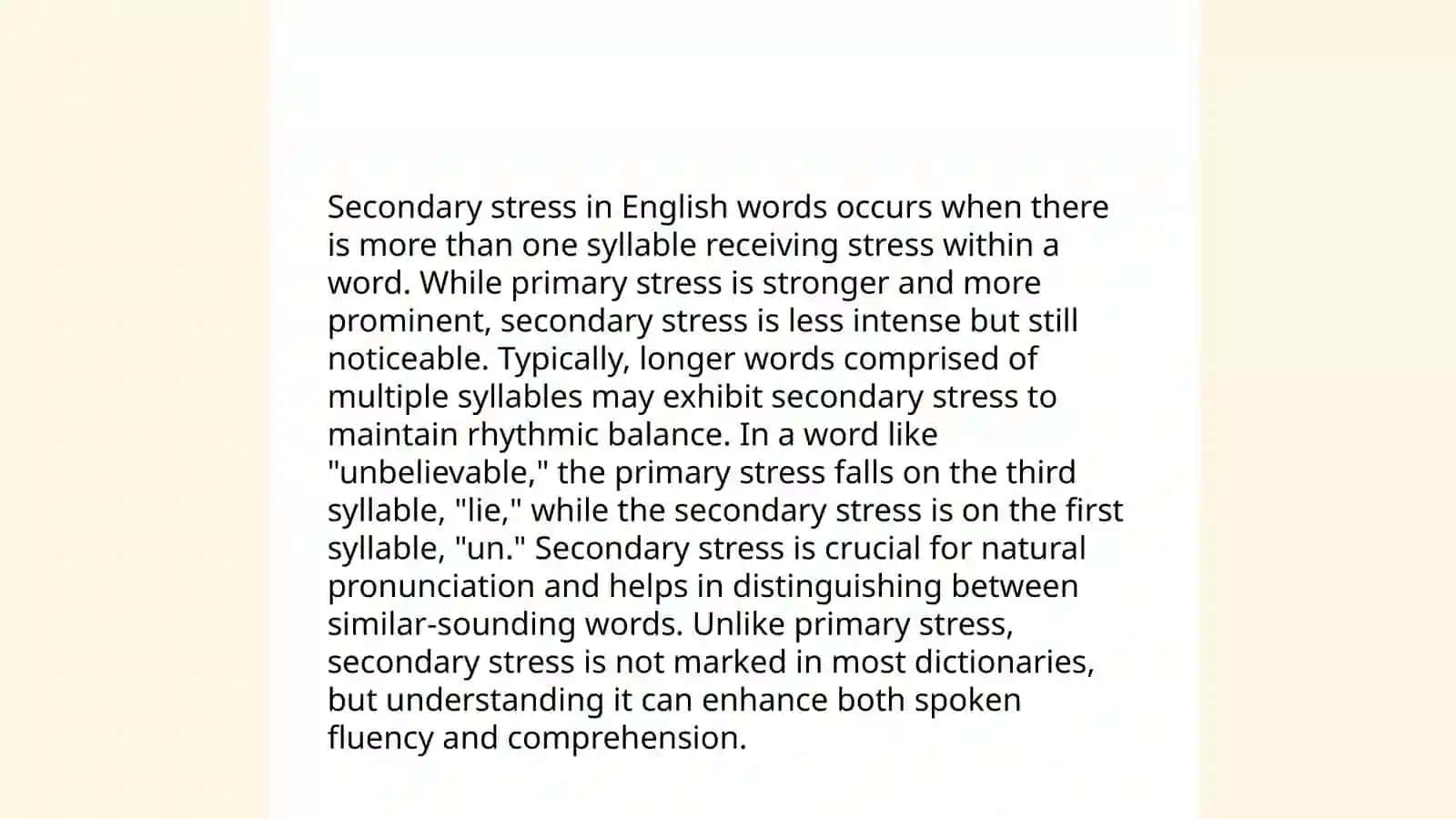 Stress Vowels 4