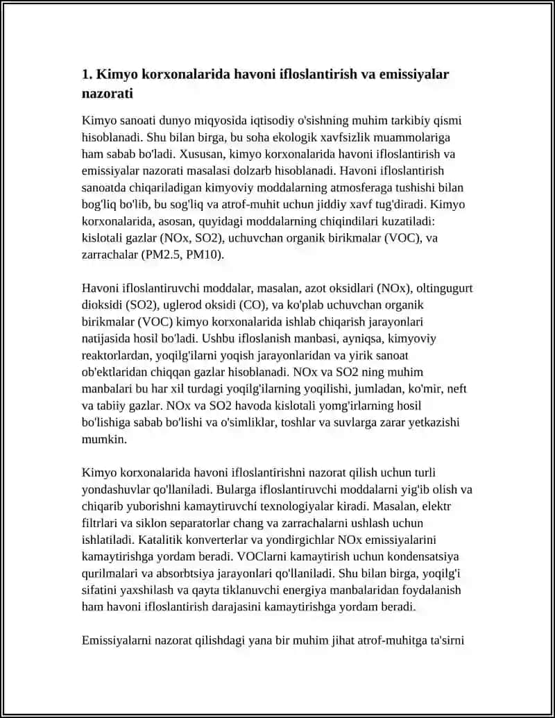 KIMYO SANOATIDA EKALOGIK XAVFSIZLIK MUAMMOLARI 4