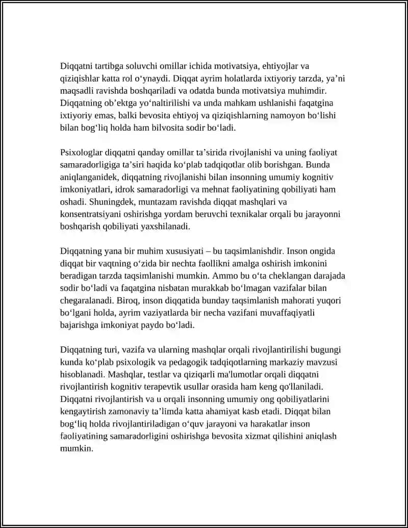 DIQQAT VA UNING XUSUSIYATLARI 4