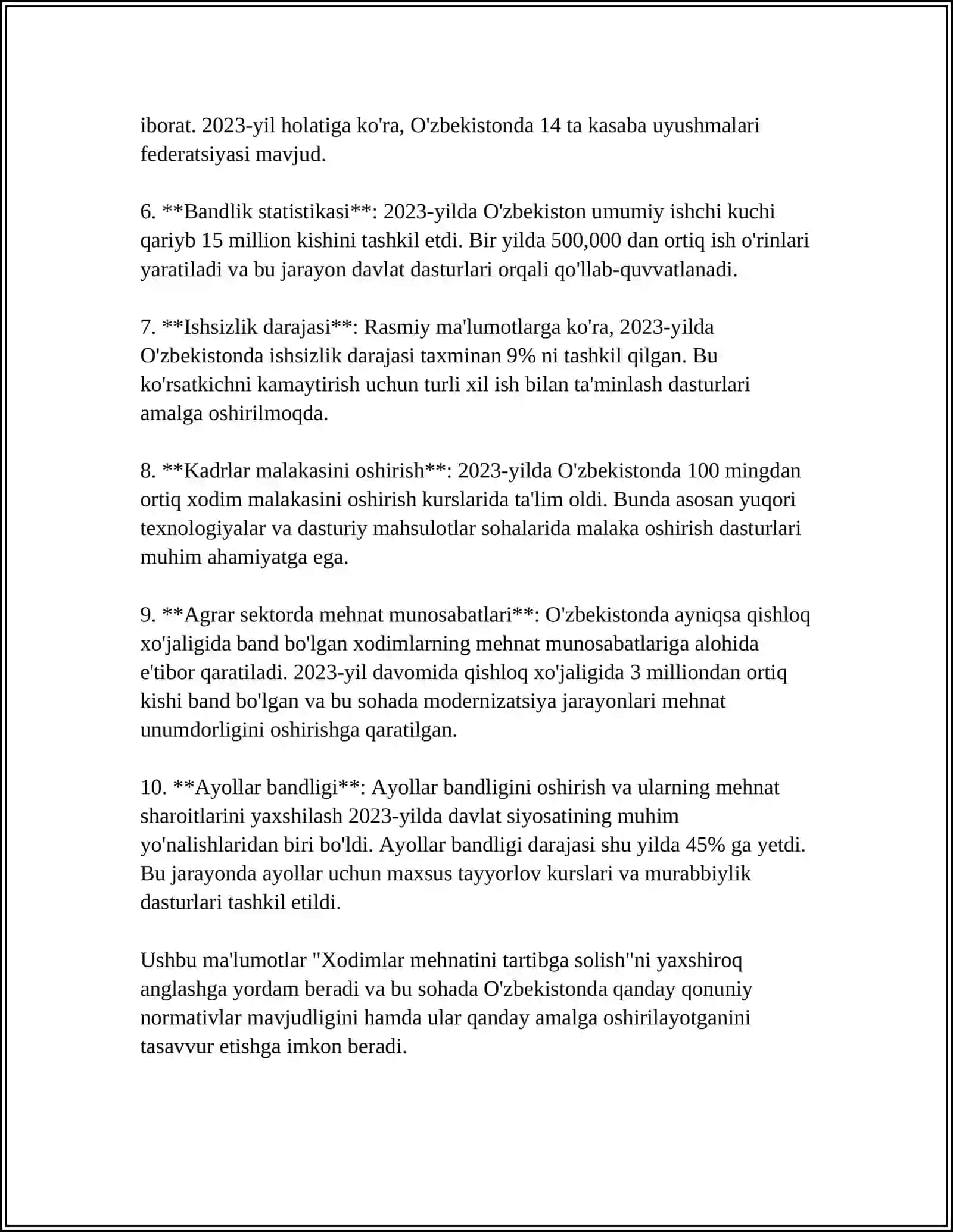 KORXONADA MEHNATGA HAQ TO‘LAZH TIZIMI 4