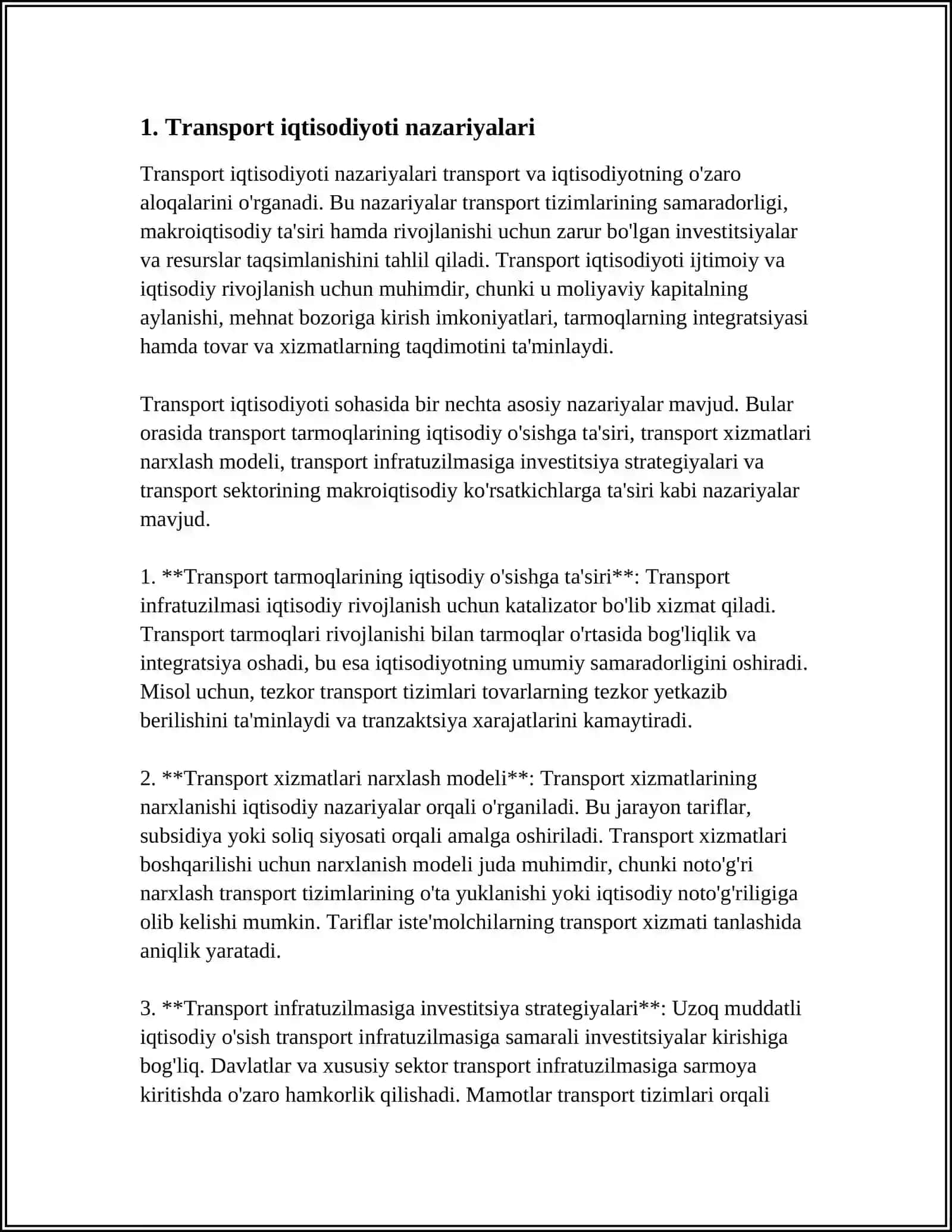 Transport iqtisodiyoti nazariyalari 4