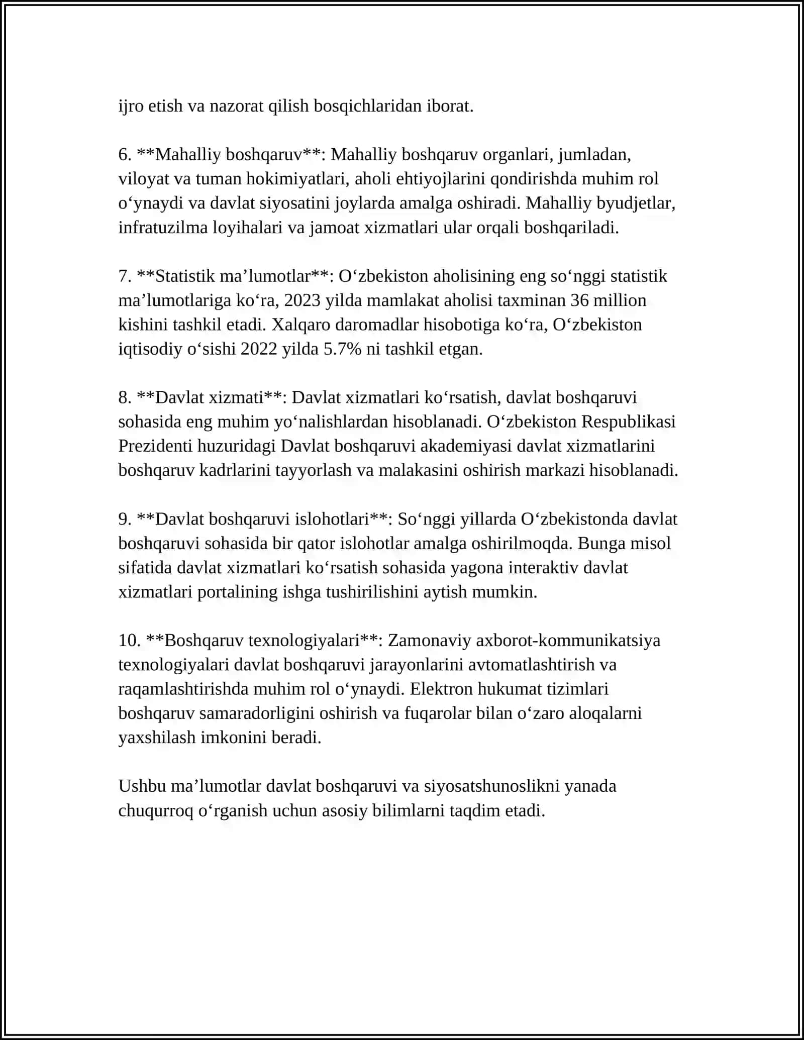NIZOMULMULKNING "SIYOSATNOMA" ASARI BOʻYICHA JAMIYAT BOSHQARUVIGA OID GʻOYALARNI TAHLIL ETISH 4