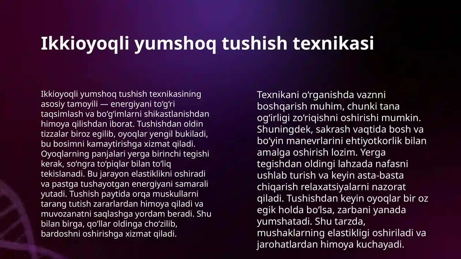 80-100SM BALANDLIKDAN IKKI OYOQDA SAKRAB YUMSHOQ TUSHISH 4