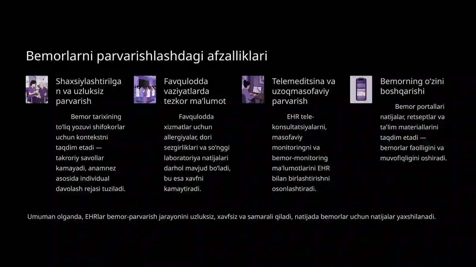 Elektron sogʻliqni saqlash tizimlari (EHR) ga kirish 4