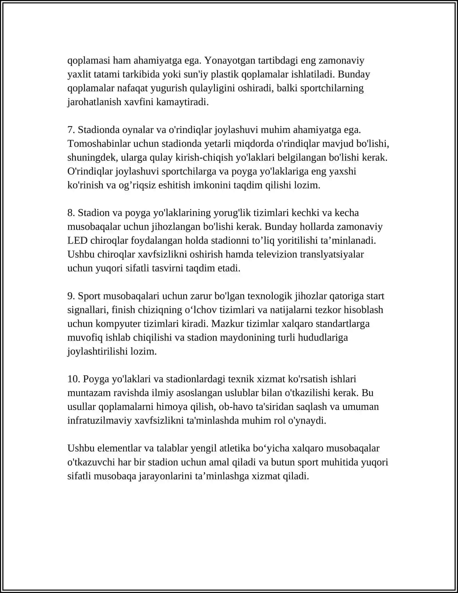 YENGIL ATLETIKA BOYICHA SPORT INSHOOTLARI JIHOZLARI VA ULARNI ISHLATISH 4