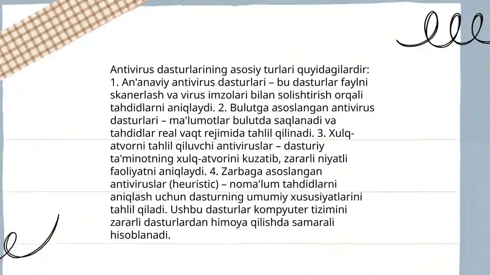 Kompyuterni viruslardan himoyalash. Antivirus dasturlaridan foydalanish 4